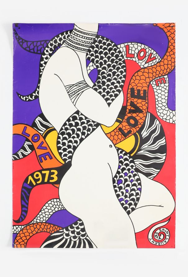 Saint Laurent RARE Original Love Poster, 1973 - 1