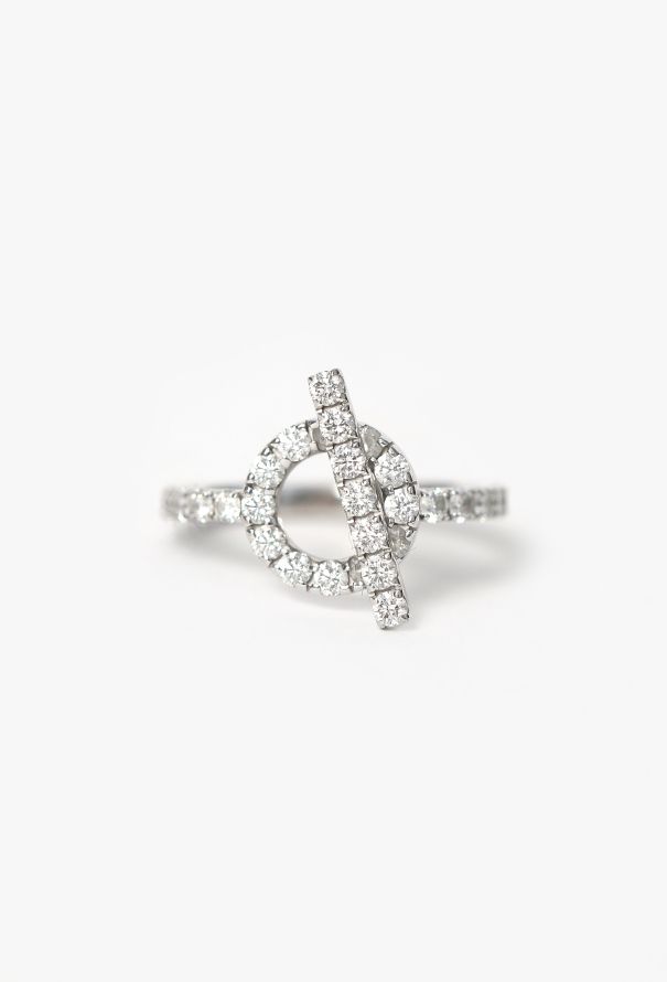 Hermès 18K White Gold & Diamond Finesse Ring - 1