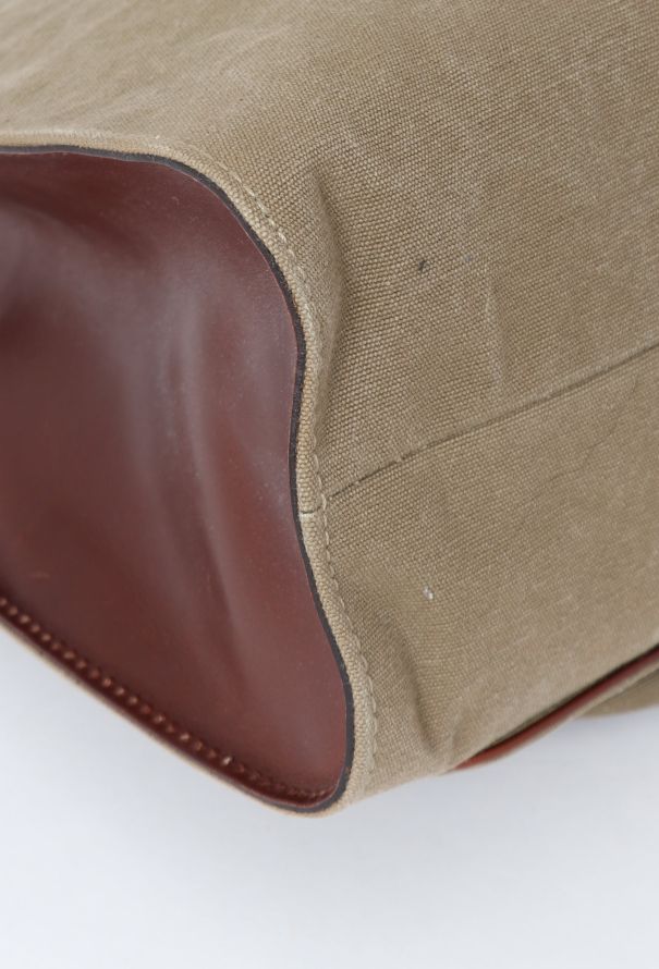 Gucci Khaki Canvas Bamboo Tote Bag - 10