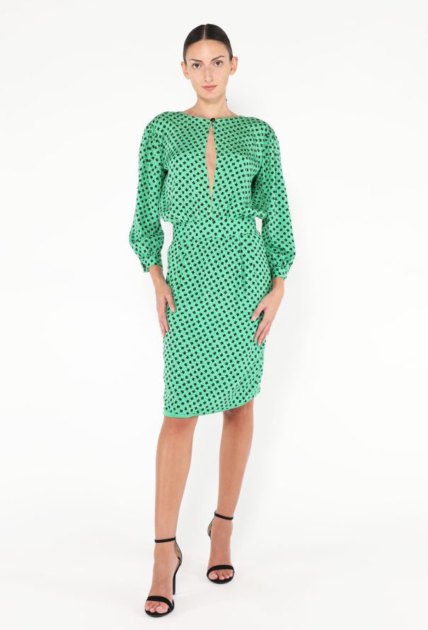 Valentino '90s Clover Print Silk Dress - 1