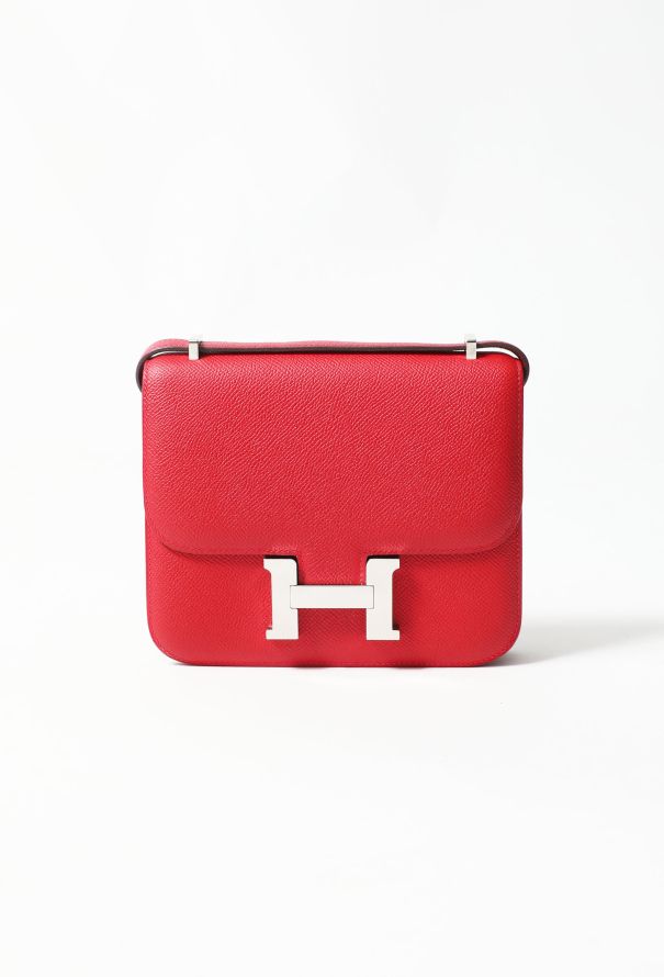 Hermes Mini Constance 18 Bag K1 Rouge Grenat Epsom With Enamel Buckle