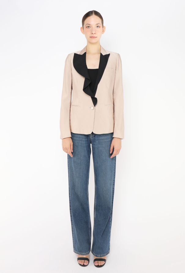 Valentino Ruffled Silk Smoking Blazer - 2 Valentino Ruffled Silk Smoking Blazer - 2