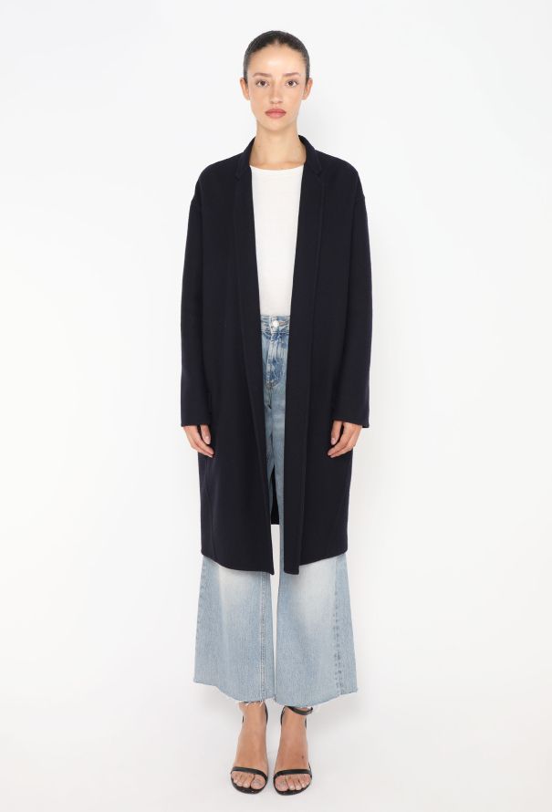 Navy Cashmere Cocoon Coat