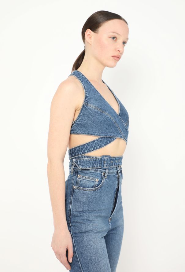 Alaïa 2023 Denim Halter Top - 3