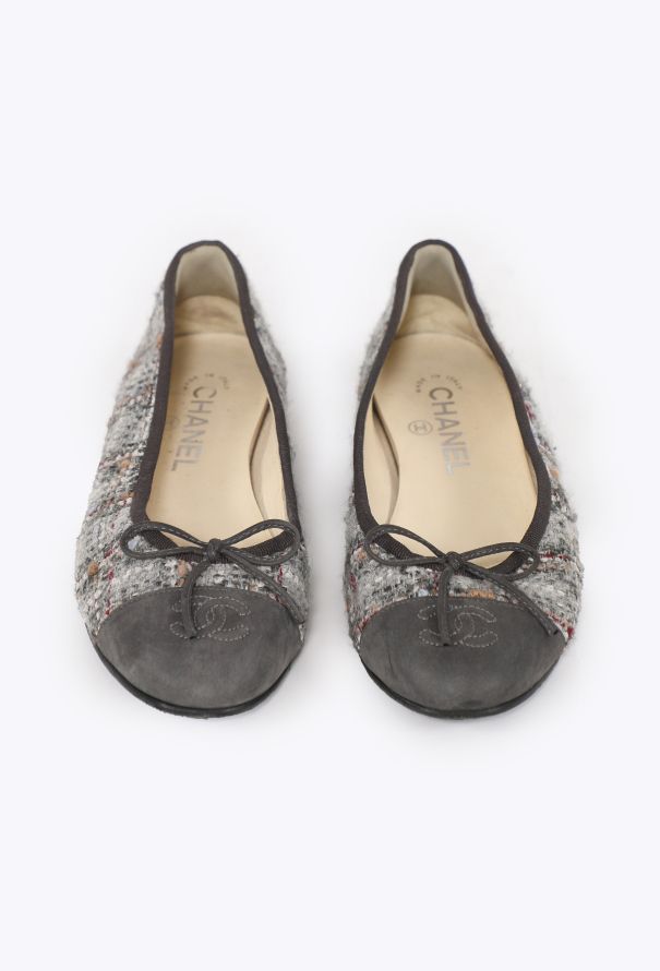 Chanel Tweed Cap-Toe Ballerinas, 2024 - 2