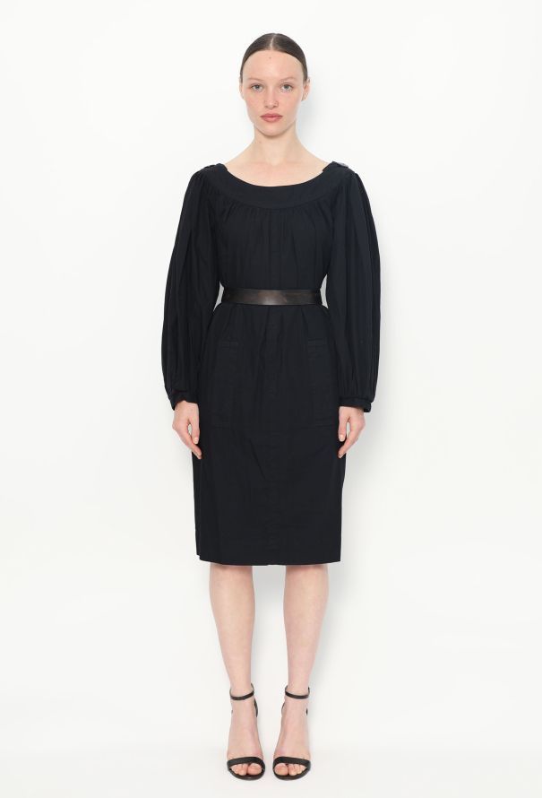 Saint Laurent 1989 Boat-Neck Cotton Dress - 1