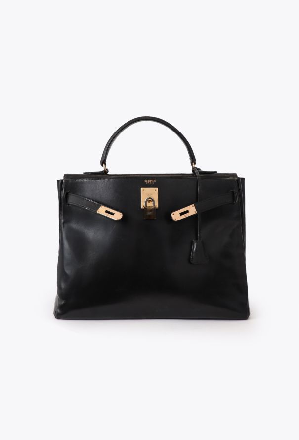 Hermès Vintage Black Box Kelly Retourné 35 - 2
