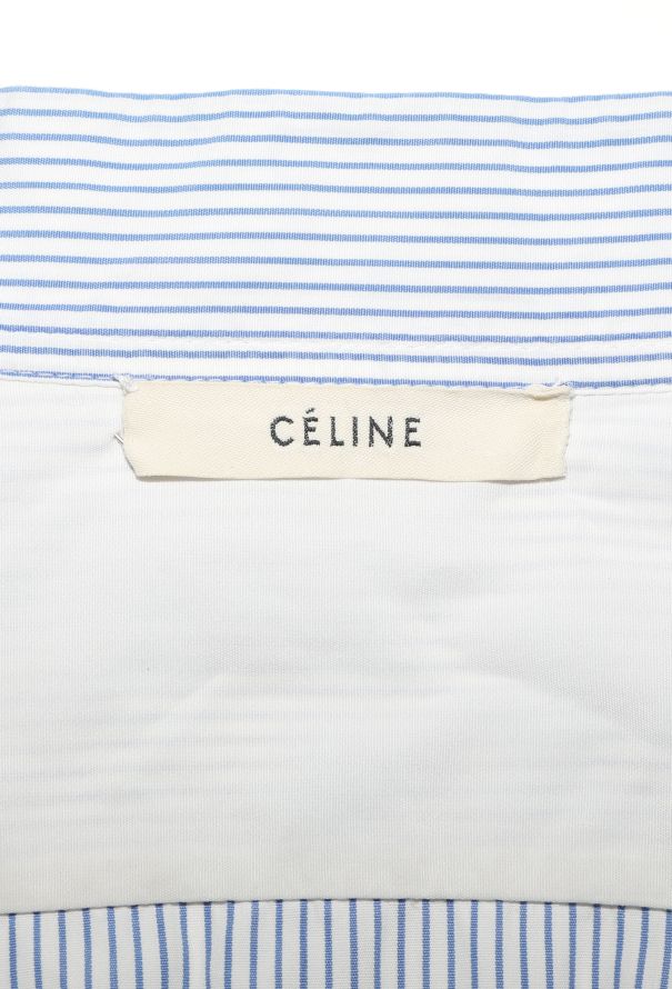 Céline Pinstripe Bib Tunic Shirt - 4