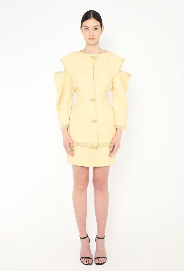 Thierry Mugler Rare '80s Fringe Trim Hourglass Ensemble - 3