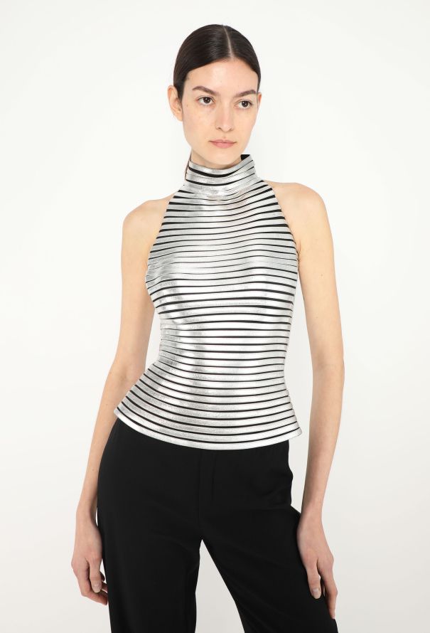 Jitrois F/W 2022 Flared Metallic Halter Top - 1