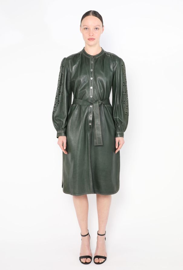 Jean Muir '70s Belted Leather Dress - 1