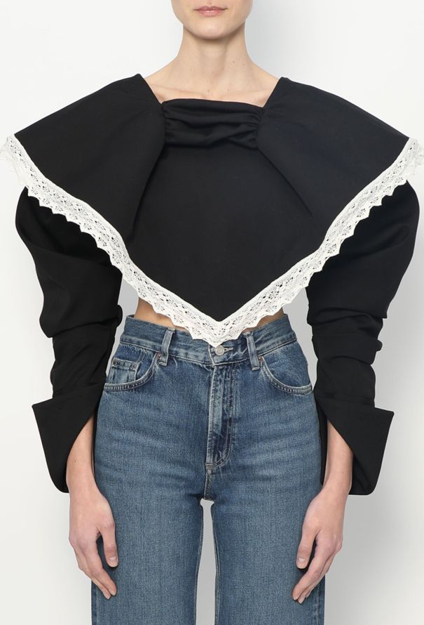 Jacquemus S/S 2017 Lace Trim Peasant Top - 1