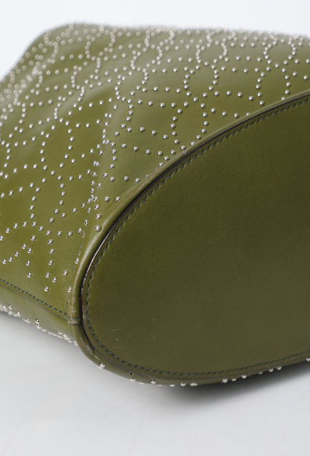 Alaïa Green Studded Medium Tote Bag - 8