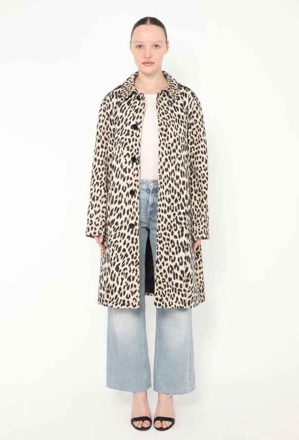 Céline S/S 2019 Leopard Print Denim Trench - 1