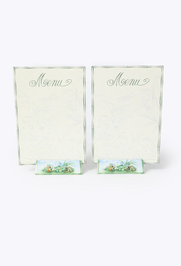 Hermès Vintage Porcelain Frog Menu Holders - 1