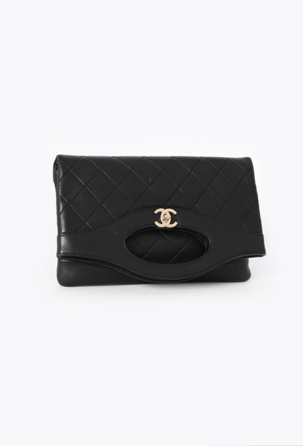 Chanel Black Classic Quilted 31 Clutch - 2