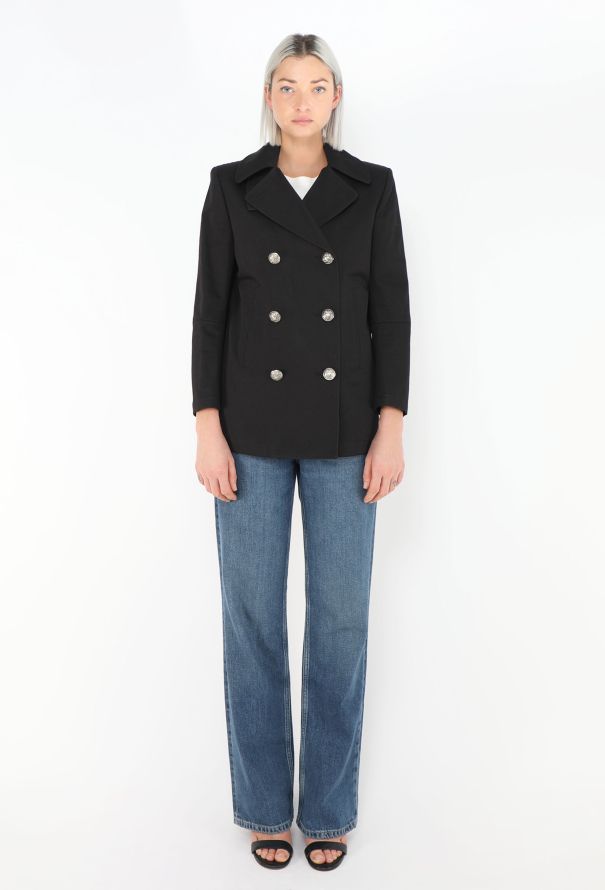 Balmain Classic Coat Of Arms Peacoat - 3