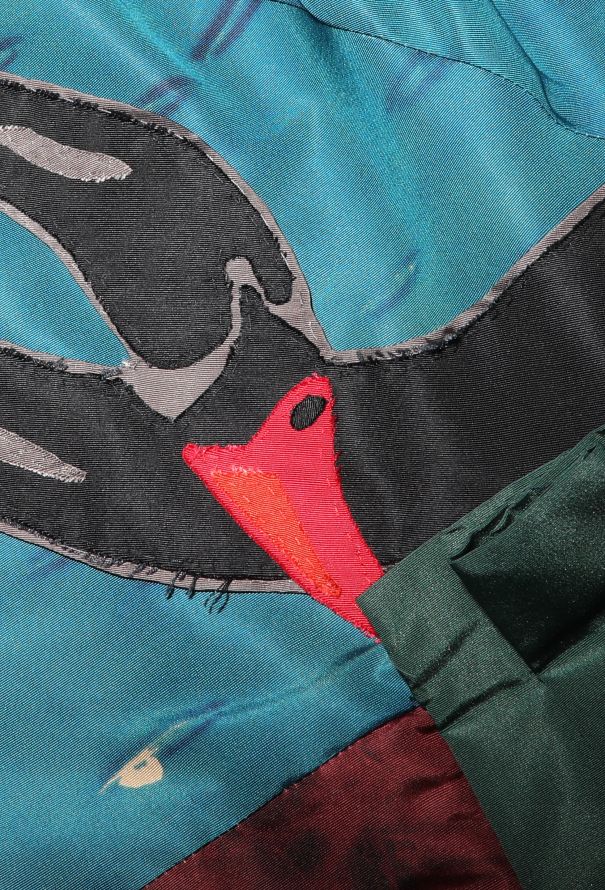 Prada S/S 2005 Swan Appliqué Silk Dress - 6