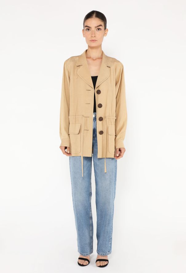 Saint Laurent 90s Linen Safari Jacket - 4