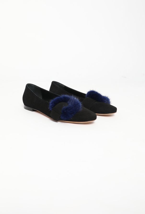 Manolo Blahnik 2023 Mink Fur Buckle Flats - 3