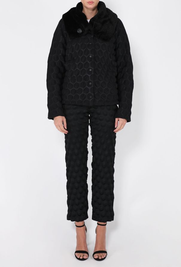 Issey Miyake Cratered Faux Fur Jacket Ensemble, F/W 2000 - 6
