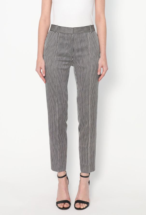 Céline Tapered Silk Pinstripe Trousers - 3 Céline Tapered Silk Pinstripe Trousers - 3
