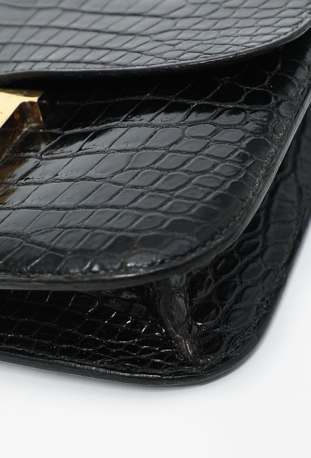 Hermès '80s Black Porosus Constance 22 - 11