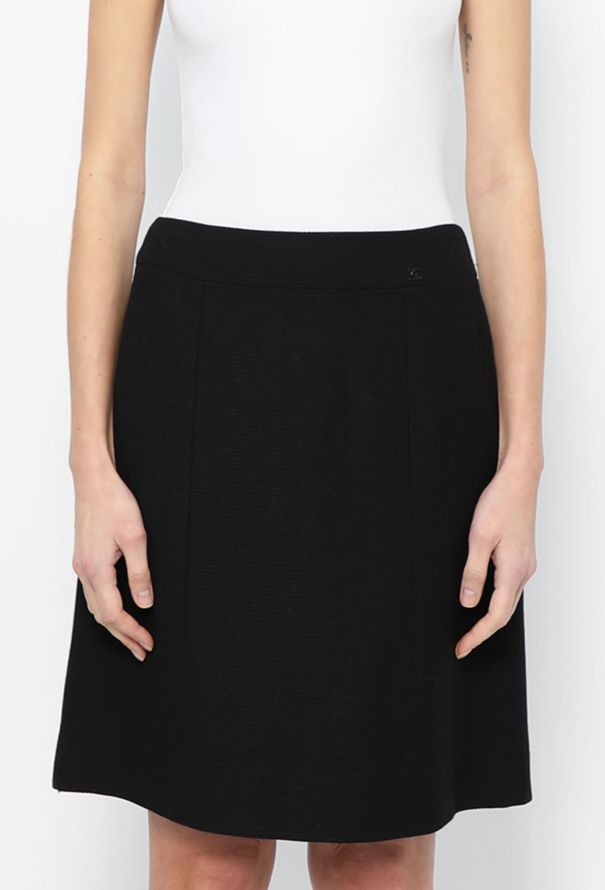 Chanel A-Line Silk Piqué Skirt - 2 Chanel A-Line Silk Piqué Skirt - 2