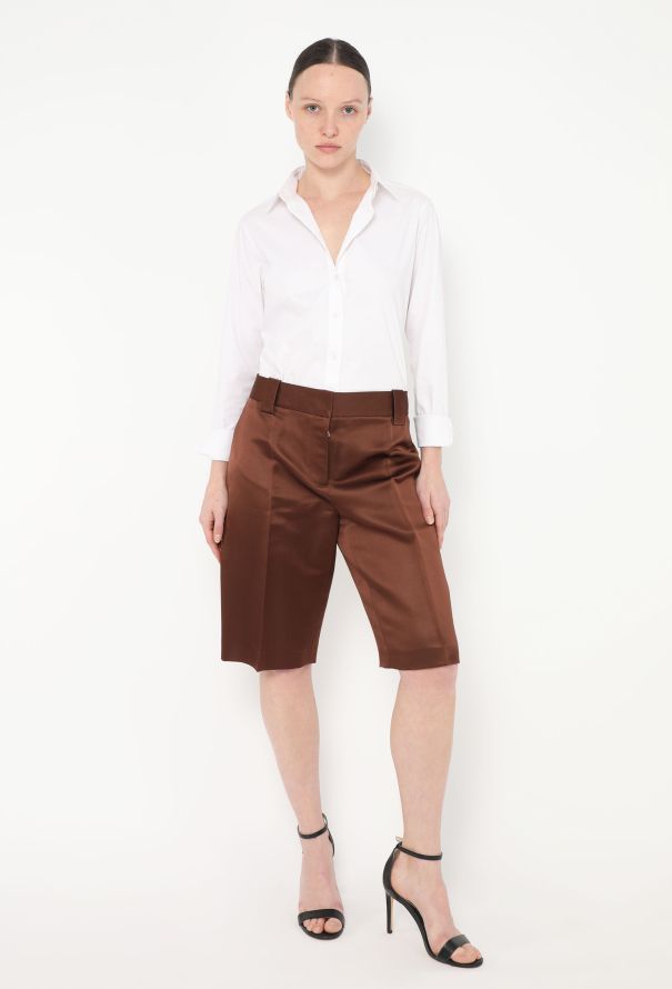 Prada S/S 2019 Silk Bermuda Shorts - 4