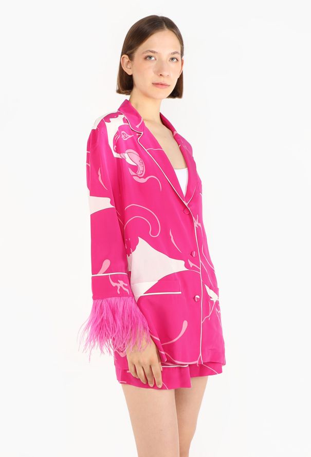Valentino Ostrich Trim Silk Ensemble, Pre-Fall 2023 - 7
