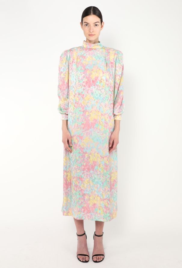 Pleated Silk Jacquard Dress - 1