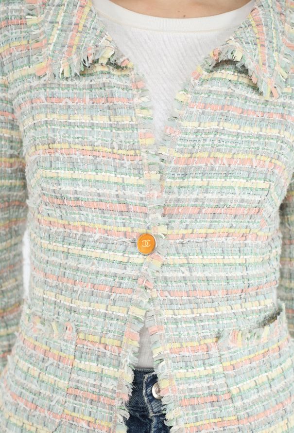 Chanel Spring 2005 Tweed Frayed Blazer - 5