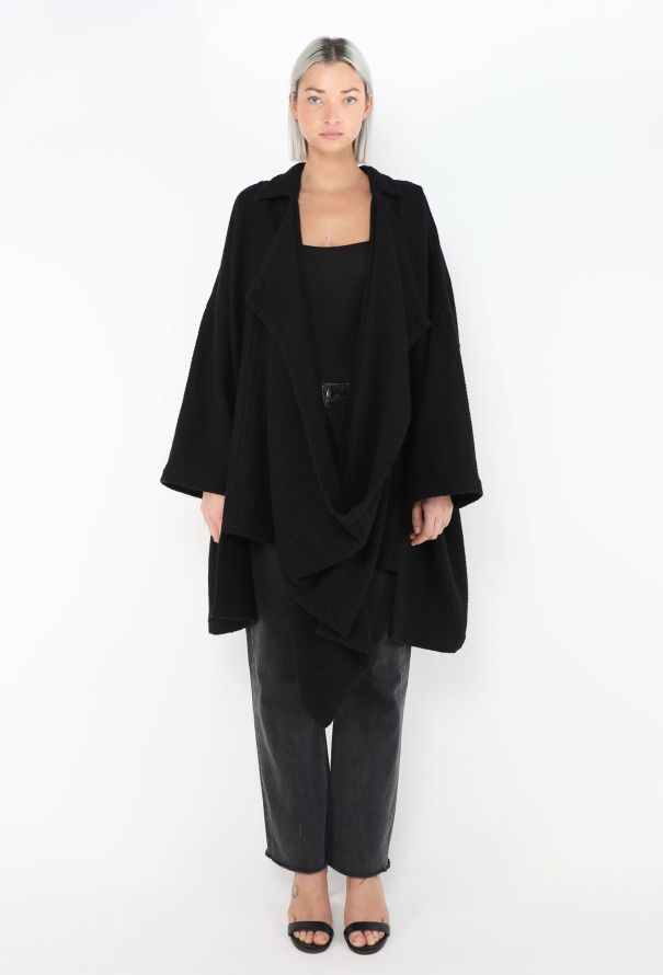 Comme des Garçons '90s Notched Draped Coat - 1