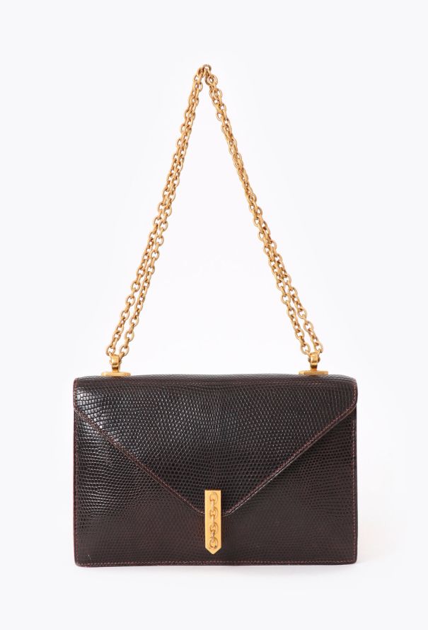 Hermès '70s Brown Lizard Alcazar Bag - 1