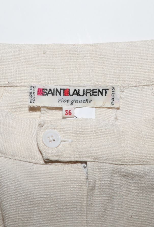 Saint Laurent Pleated Linen Trousers, 1980s - 5