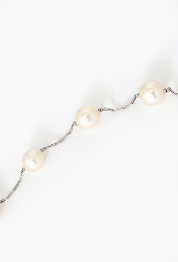 Vintage Fine Jewelry 1930s 18k White Gold & Pearl Necklace - 2 Vintage Fine Jewelry 1930s 18k White Gold & Pearl Necklace - 2