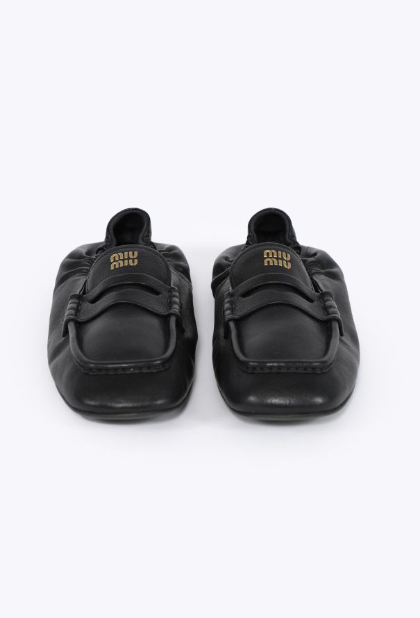 Miu Miu 2025 Ruched Leather Mocassins - 2
