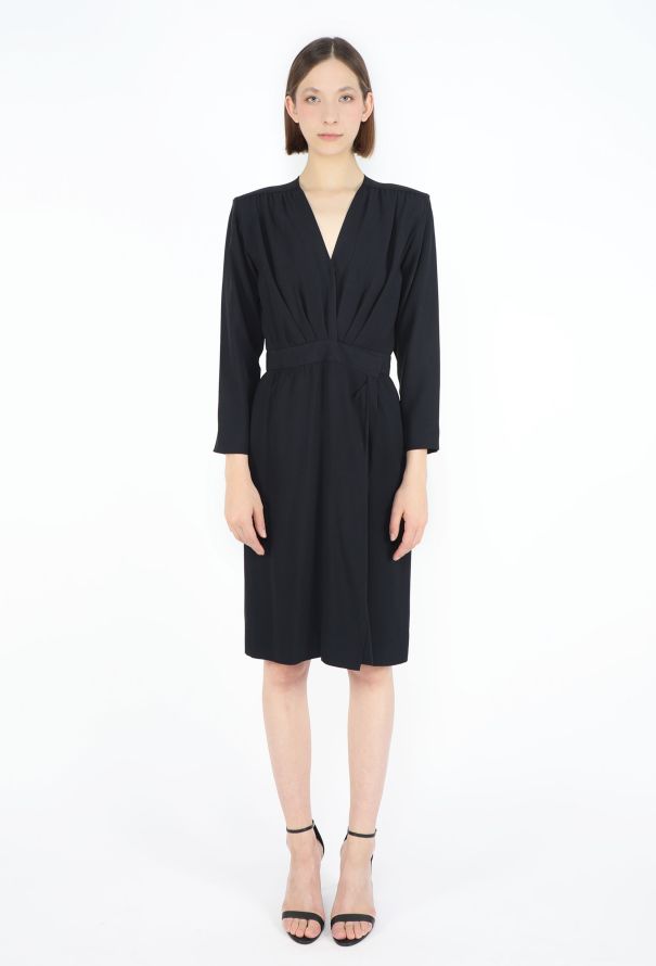 Saint Laurent F/W 1983 Plunging Wrap Dress - 1