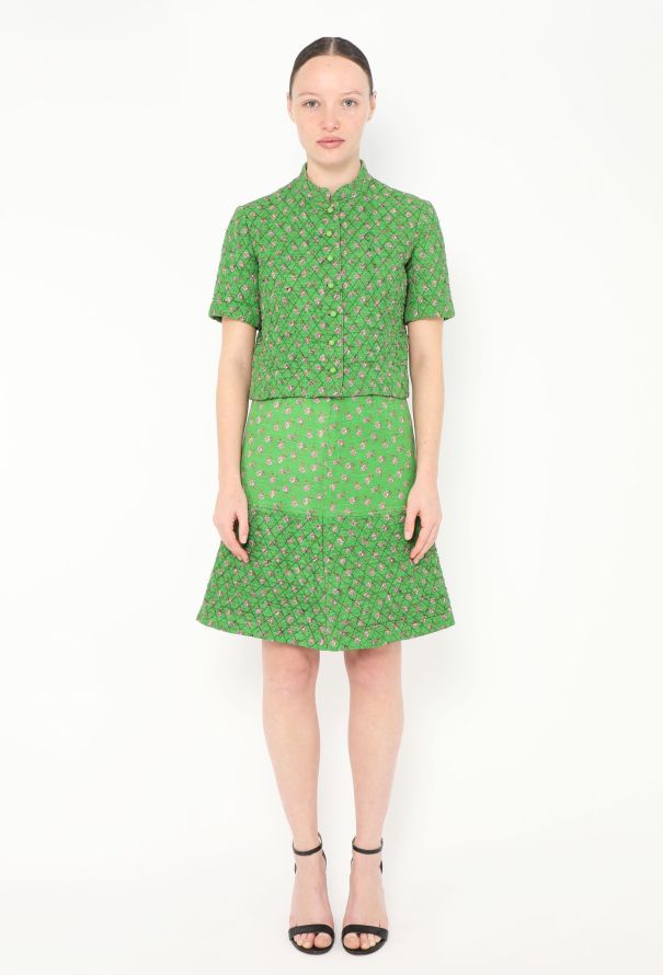 Saint Laurent RARE 1967 Quilted Floral Ensemble - 3