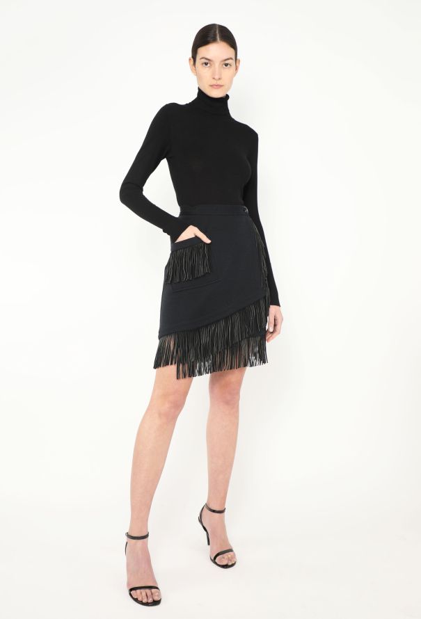 Saint Laurent F/W 1992 Asymmetrical Fringe Skirt - 2 Saint Laurent F/W 1992 Asymmetrical Fringe Skirt - 2