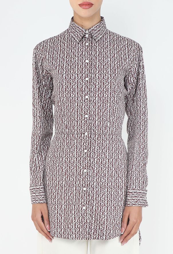 Alaïa Printed Peplum Cotton Shirt - 2