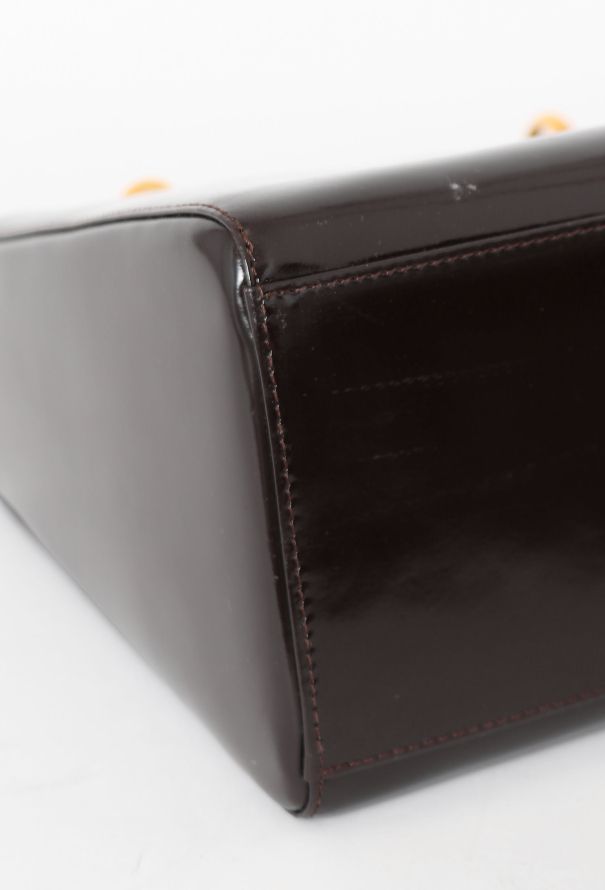 Dior Brown Patent Medium Lady Dior - 8