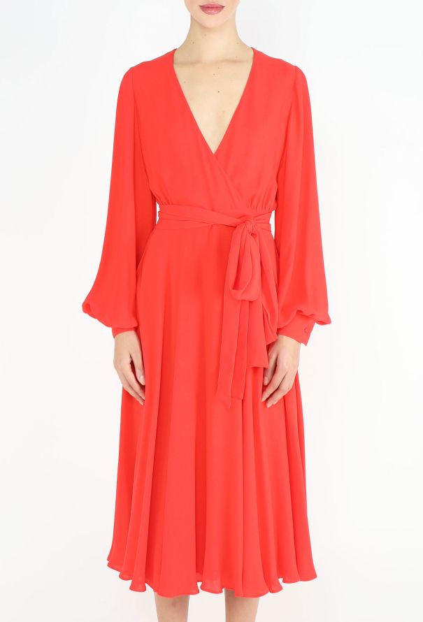 Valentino Classic Belted Silk A-Line Dress - 2