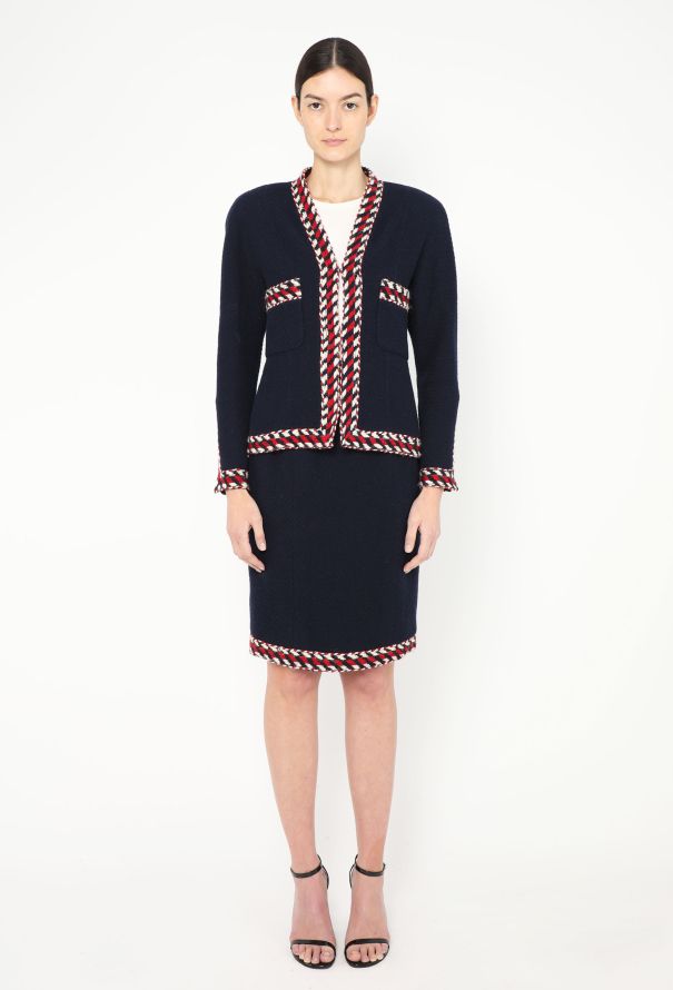 Chanel Haute Couture F/W 1986 Bouclé Trim Ensemble - 3 Chanel Haute Couture F/W 1986 Bouclé Trim Ensemble - 3