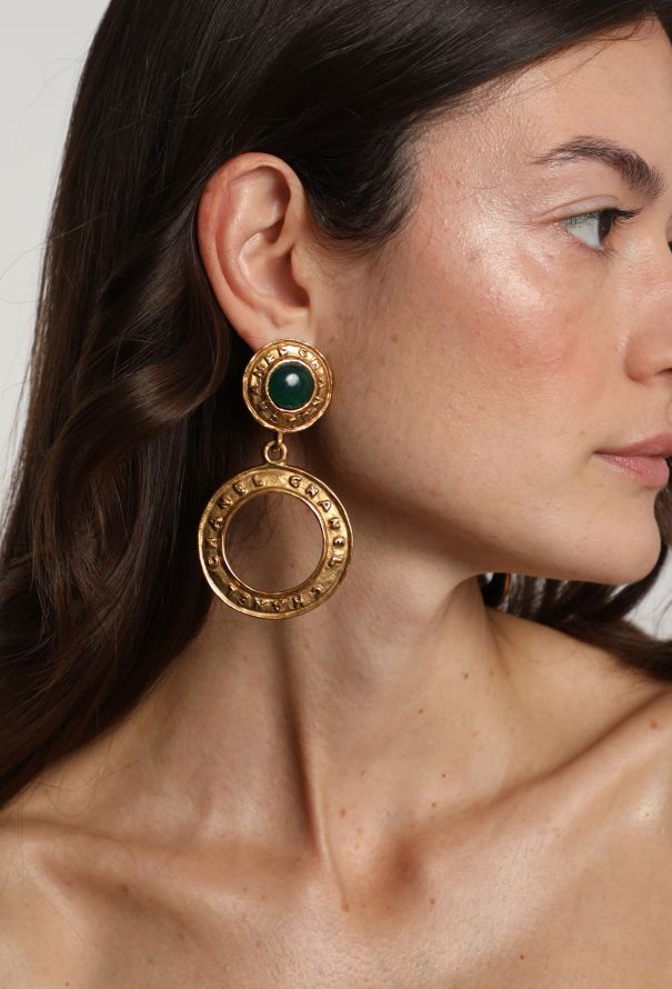 Chanel 1989 Castellane Gripoix Hoop Earrings - 1