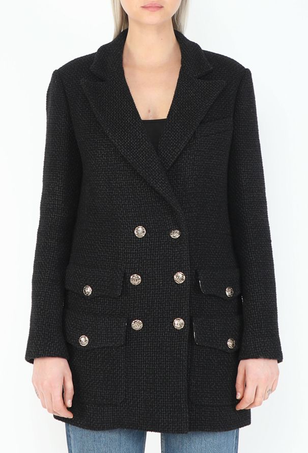 Chanel 2021 Double-Breasted 'CC' Tweed Blazer - 1