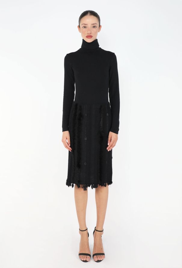 Gucci F/W 2002 Textured Fringed Skirt - 2