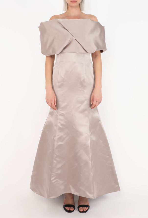Giorgio Armani Off Shoulder Silk Gown - 4