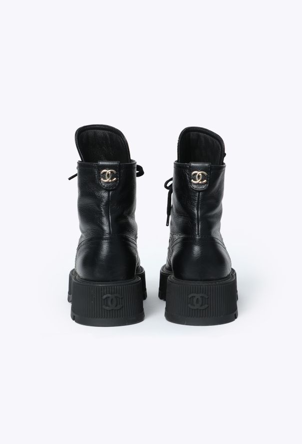 Chanel 2023 Logo Combat Boots - 4