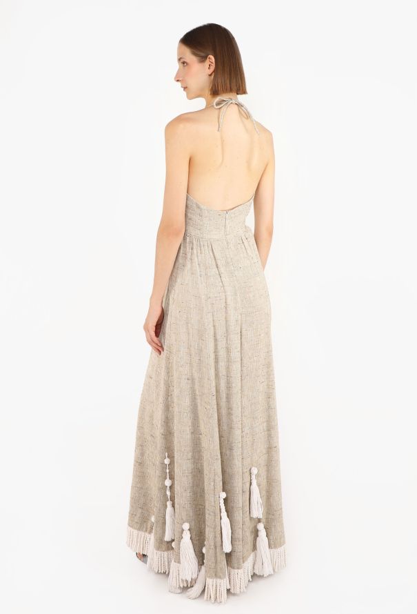 Thierry Mugler Linen Macramé Tassel Dress, 1980s - 5
